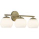 Moon Breeze 3 Light 25 inch Brushed Gold Vanity Light Wall Light